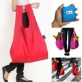 Mode portabel tas tas belanja ramah lingkungan yang lipat nilon poliester perempuan penyimpanan tas 8 warna yang tersedia