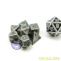 Bescon 10MM Mini Solid Metall Würfel Set Alt Nickel, antike Mini Metallic Polyhedral D &amp; D RPG Miniatur Würfel 7-Sätze