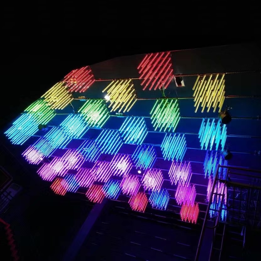 Madrix Kompatibbli Diġitali 3D RGB Meteor Tube Light