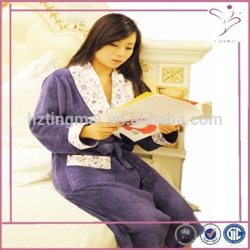 100% Polyester Luxury women Bathrobe/hotel bath robe for inter/women bathrobe made in china