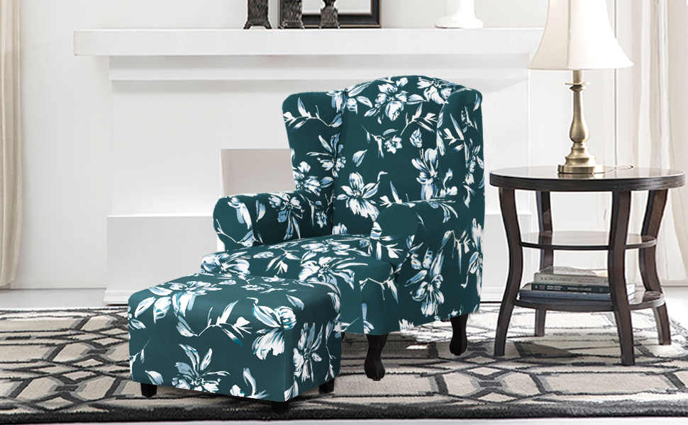 Stretch Fleece Printing Ottoman Sofa Slipcover