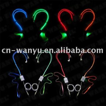 "Multi" EL wire Flash Earphone/Headset