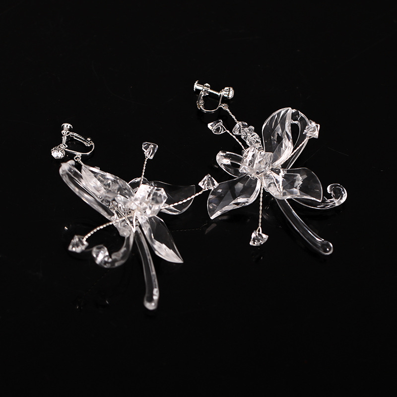 WHOLESALES Korea Ice Princess Tassel Crystal Fairy Bridal Hair Clip Earring Set Headpiece Dress Accessories