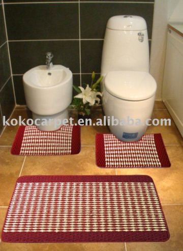 Machine tufted high&low loop PP bathroom carpet tiles