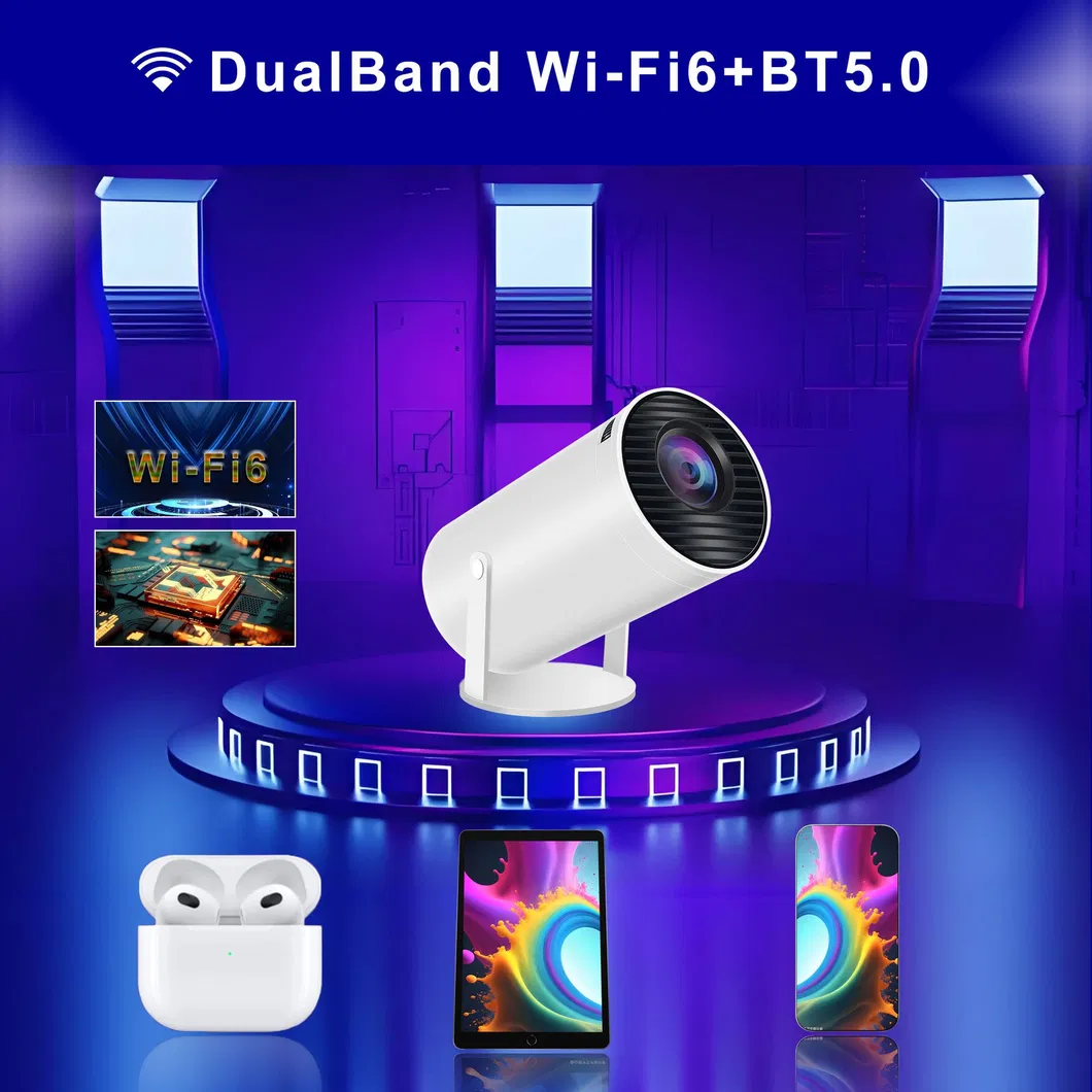 Wireless 4K Remote Projector with Android 11 and Bluetooth Technology Portable