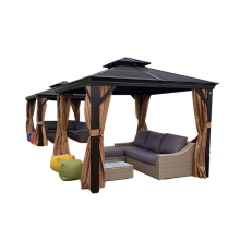 Wholesale Wood Outdoor Backyard Tent Gazebo with Rain Gutters - Professional Manufacturer