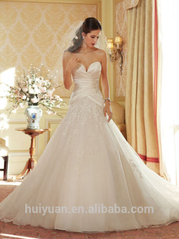 white ball gown lace satin sleeveless tea length wedding dresses