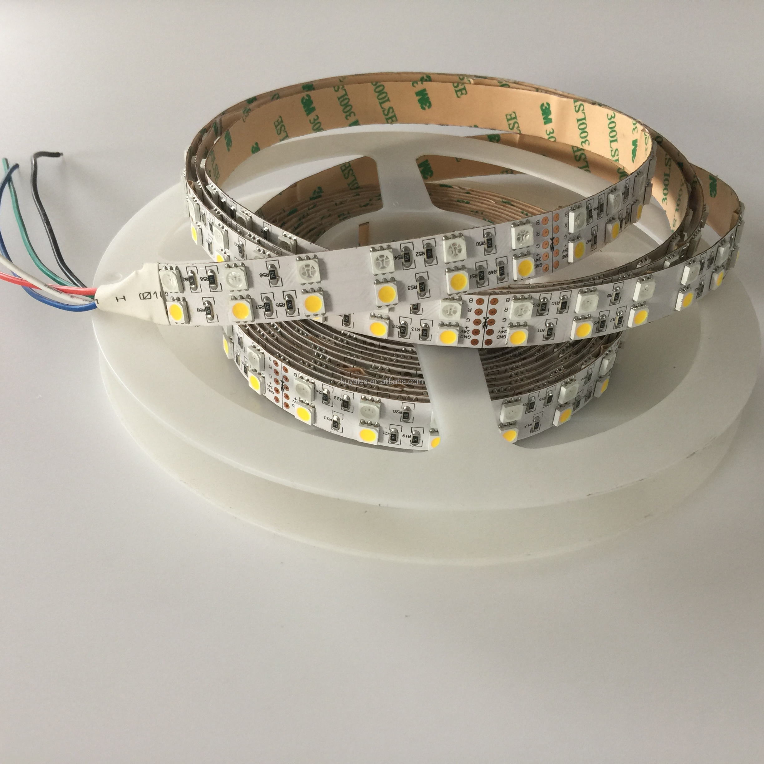 factory directly sell  SMD 5050  RGB + W   72 leds/m DC24V  one or two row 5 colors   led light strip