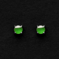 Dubbele C-vormige jadeite stud oorbellen