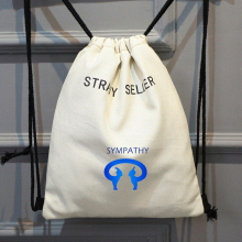 Custom drawstring bag is carrying the bag