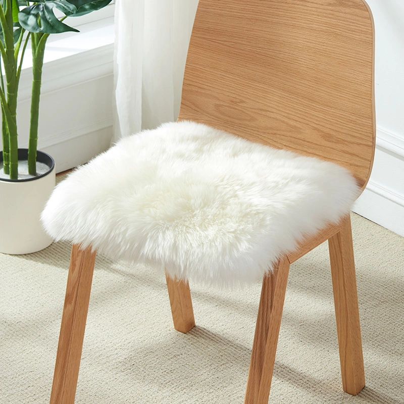 Squared Real Sheepskin Garden Sofa Seat Pad Outdoor/Indoor Chair Cushion