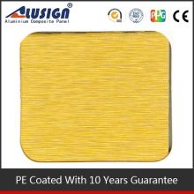 Alusign 2014 hot sell brush finish aluminum plastic composite panel