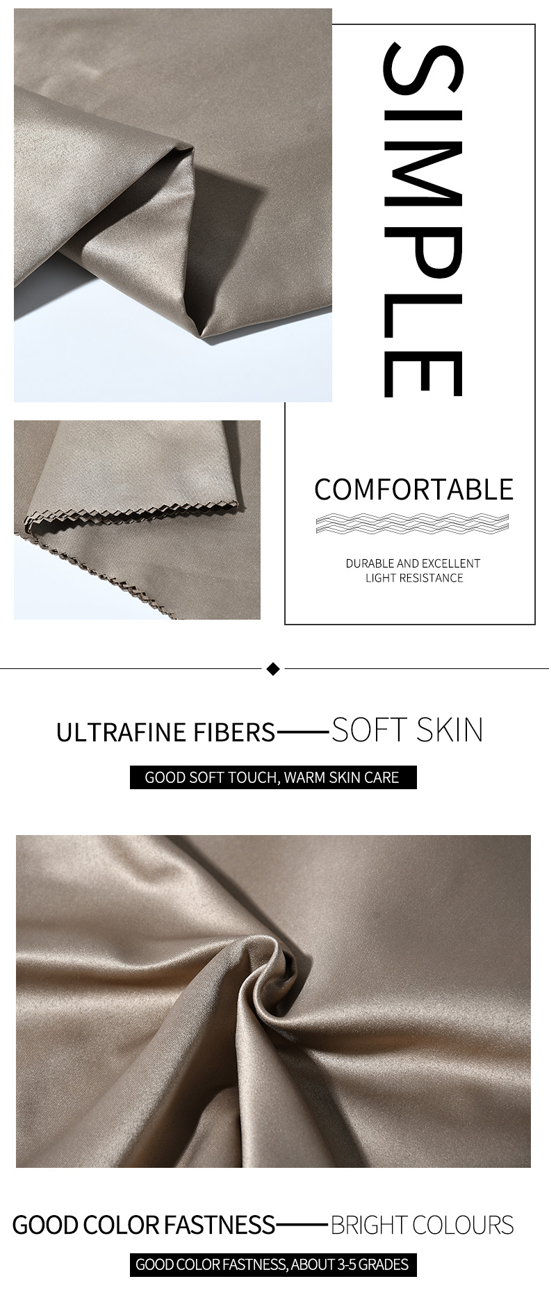 WuJiang false twist polyester crepe stretch satin twill fabric