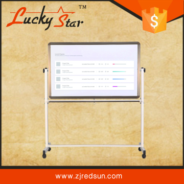 Powder coated height adjustable mobile interactive magnetic whiteboard stand