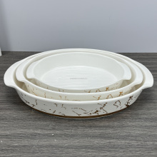 Wholesale Hot Selling Ceramic Baking Dish with Handle - Oval Baking Pans for Bakeware Sets