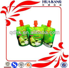 Clear laminated spout pouch for packaging juice