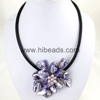 natural pearl & shell necklace jewelry NDN0003