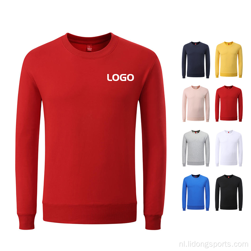 Hoogwaardige fleece aangepast logo pullover katoenen sweatshirt