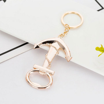 Key Ring Vintage Anchor Key Ring Creative Metal Alloy Zinc Bottle Opener Wedding Souvenir Rose Gold