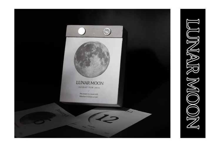 Lunar Moon Printing Design Retro Tearable Daily Calendar