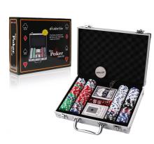 Plastic Poker Chips In Aluminum Box Set