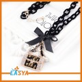 Nyaste Design Lucky Bag Rhinestone hänge halsband med plast kedja