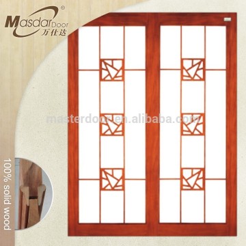 Waterproof wooden glass sliding doors for bathrooms