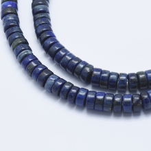 Shop Pandahall 6mm Flat Round Natural Lapis Lazuli Dyed Heishi Beads Online