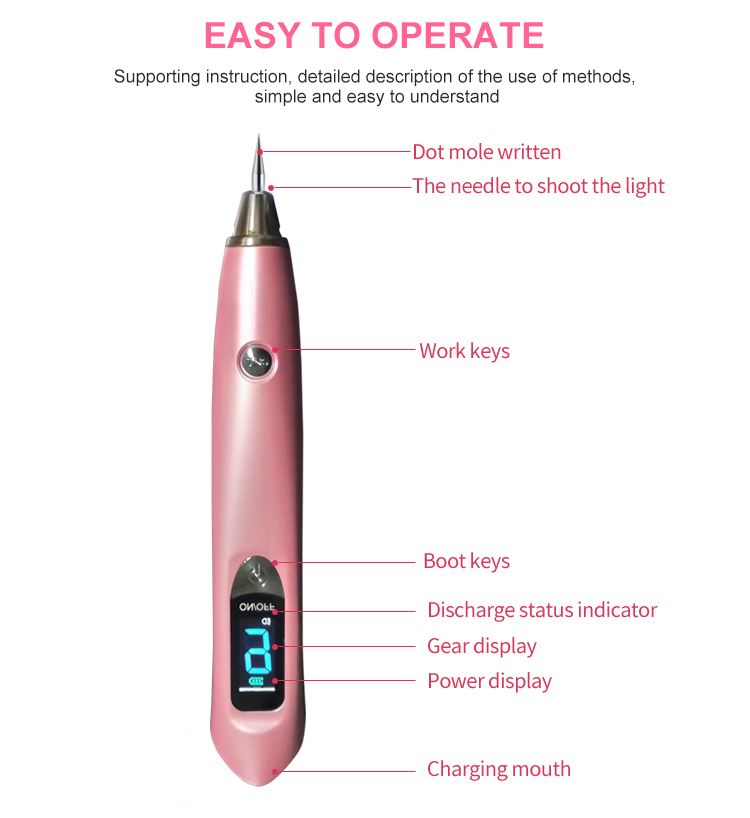LCD display laser plasma pen beauty mole removal sweep spot pen plasmapen