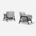 Originele Agnese Houten Gestoffeerde Lounge Fauteuil