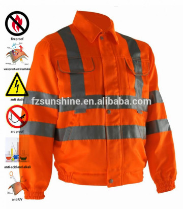 High Visibility Bomber Workwear Jacket with reflective tape