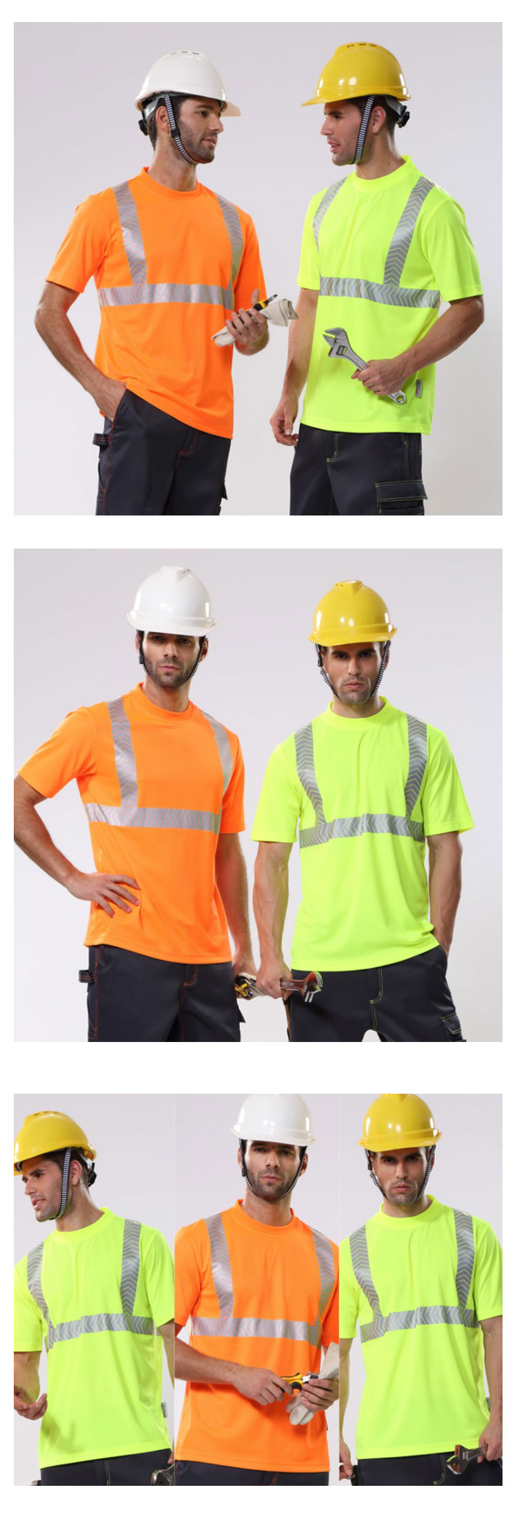 Customized logo high visibility reflective safety t shirt