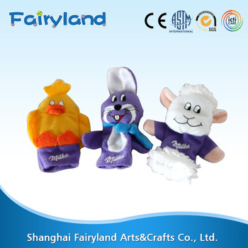 Excellent quality low price Milka finger puppet plush toy