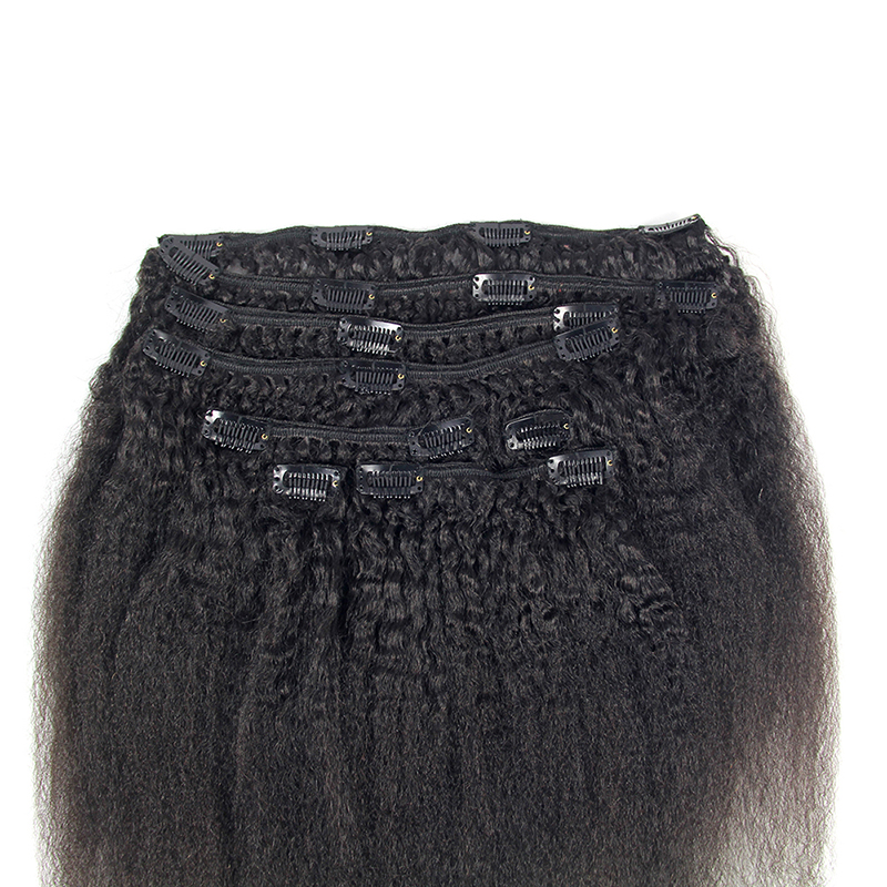 wholesale the best hair vendors Clip in hair extensions human, kinky straight human hair clip in