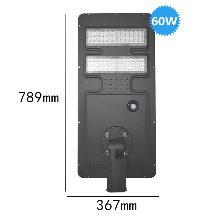 High lumen 3030 led chips integrated solar led street light 