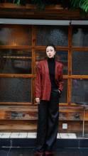 Zaokong Xiyu Chinese Silk Red Cloud Gauze Suit Jacket