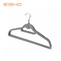 Grey Velvet Coat Hanger With Hook And Bar