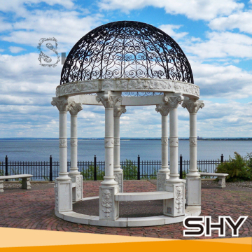 Outdoor garden iron pavilion, metal gazebo