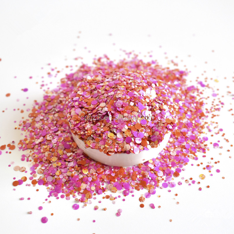 New nail beautiful polyester round glitter powder for crafts per kg