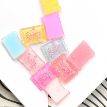 Kawaii Glitter Candy Sugar Shaped Flat Back Beads Charms Handmade Rękodzieło Decor Cabochon Phone Shell Decor