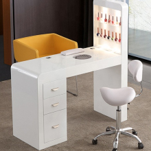 White Nail Table Salon Manicure Desk - Mesas De Manicura With Storage And Dust Collector