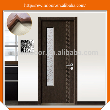 anti theft half moon glass wooden door