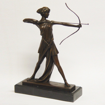 Factory customized metal bronze sagittarius woman statue