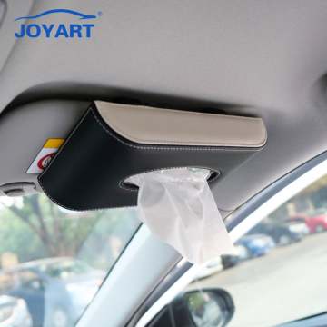 PU Leather Car Sun Visor Tissue Holder