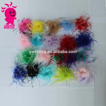 Fashion Baby Girls Ostrich Feather Puffs Hair clips