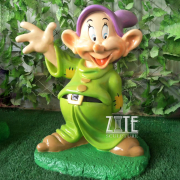 Life Size Garden Cartoon Resin Fiberglass Seven Dwarfs Statue