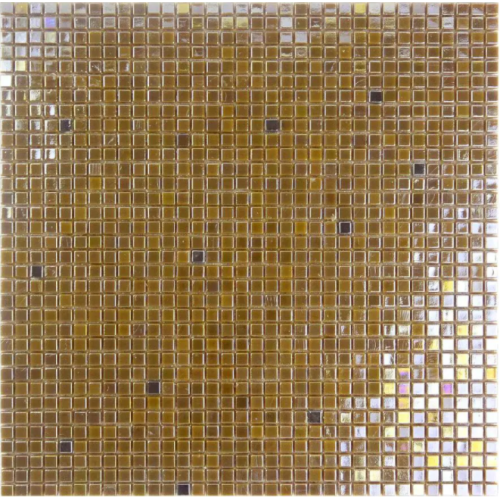 Piastrella in vetro a mosaico per pareti con design in oro marrone per interni