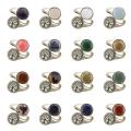 Natural Stone 10MM Round Cabs Silver Tree Rings Adjustable Gemstone Quartz Lucky Tree of Life Elegant Rings for Women Men Gift