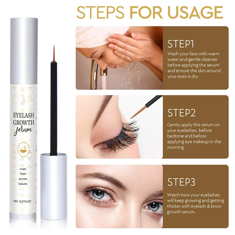 Natural Private Label Eyelash & Eyebrow Boost Rapid Growth Serum