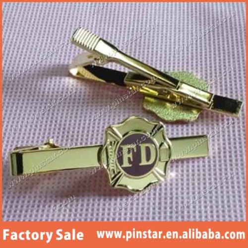 Factory Wholesale FIRE SERVICE DEPT GOLD PLATED HARD ENAMEL FD Tie Pin